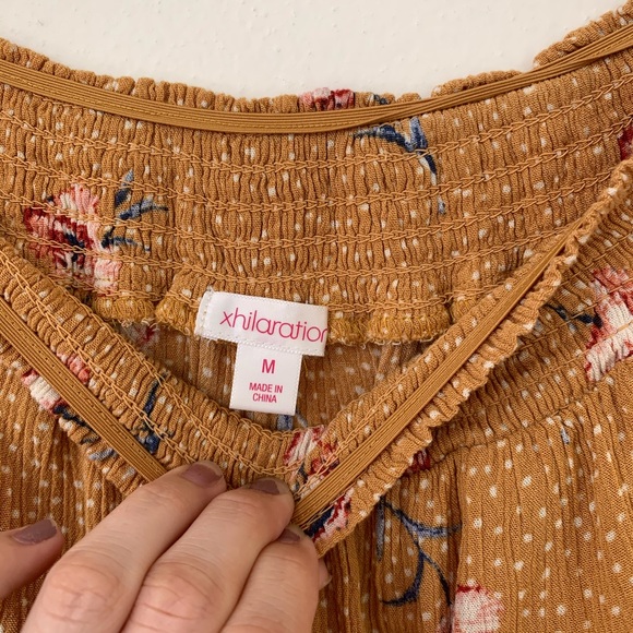 Xhillaration Yellow Off Shoulder Floral Top - Picture 9 of 11